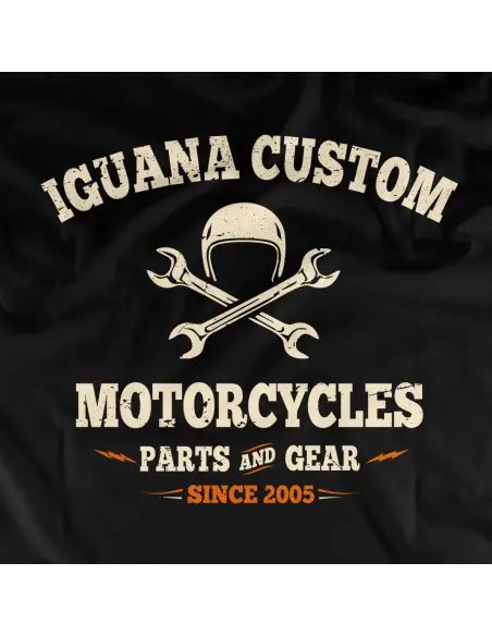 T-shirt Iguana Custom Motorcycles Noire Homme
