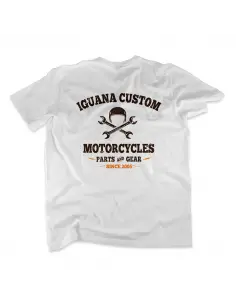 White T-shirt Iguana Custom Motorcycles Men