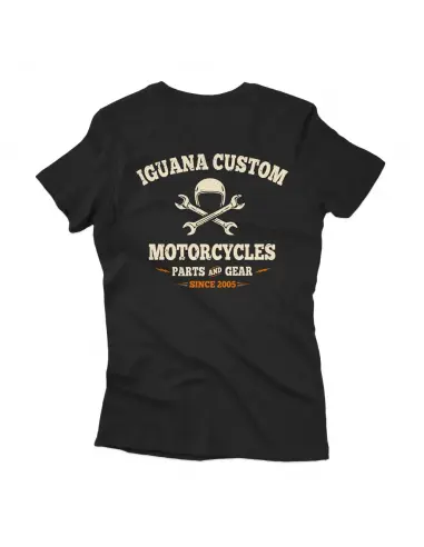 Black Women's T-shirt Iguana Custom Motorcycles