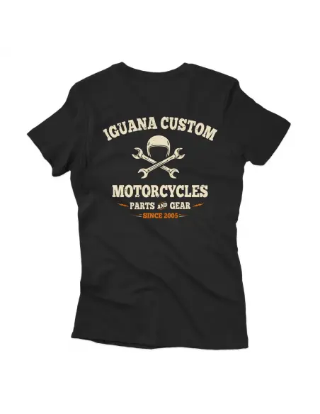 T-shirt Femme Noire Iguana Custom Motorcycles