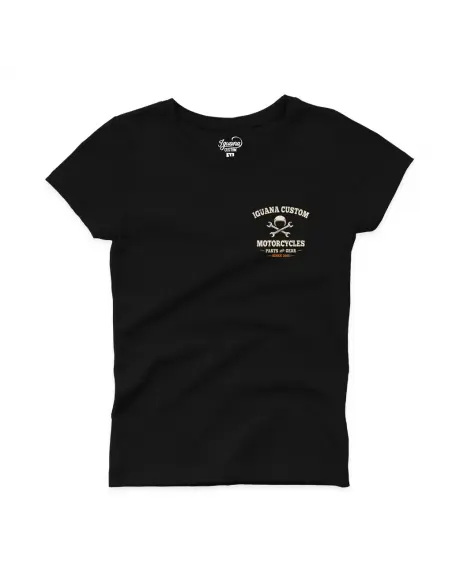 Camiseta Feminina Preta Iguana Custom Motorcycles