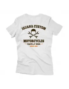 Camiseta Femenina Blanca Iguana Custom Biker
