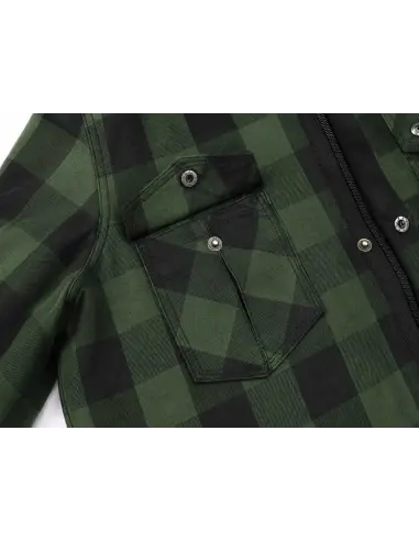 Chemise Motarde Femme Verte AA avec Kevlar | Iguana Custom