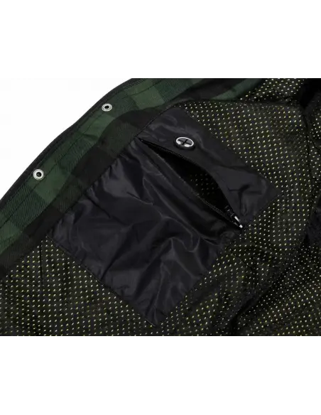 Women's Biker Shirt Green AA with Kevlar | Iguana Custom
