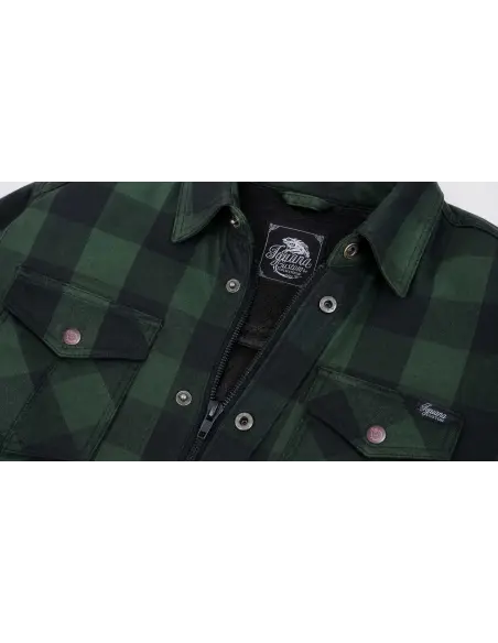 Women's Biker Shirt Green AA with Kevlar | Iguana Custom