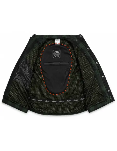 Women's Biker Shirt Green AA with Kevlar | Iguana Custom