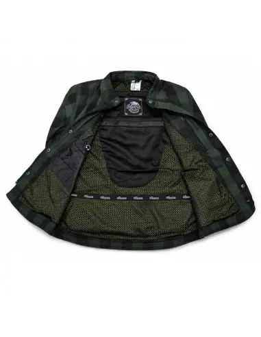 Chemise Motarde Femme Verte AA avec Kevlar | Iguana Custom
