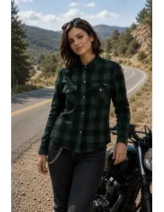 Camisa Motard Mulher Verde AA com Kevlar | Iguana Custom 2