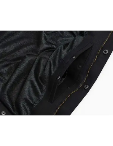 Gilet Motard Femme Denim Noir et Cuir Croc | Iguana Custom
