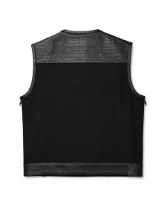 Black Denim Biker Vest and Croc Leather | Iguana Custom 2