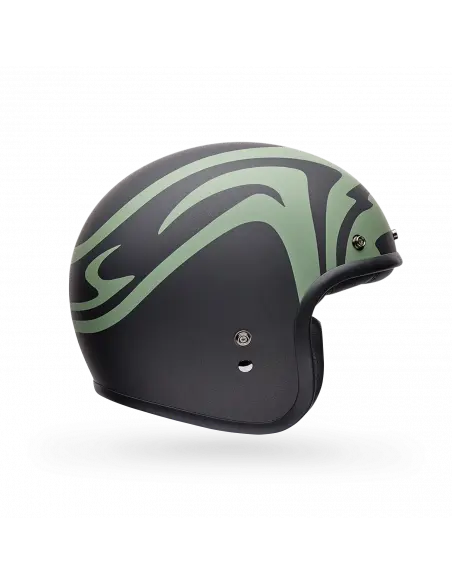 Casco Bell Custom 500 Slap Negro Verde | Iguana Custom