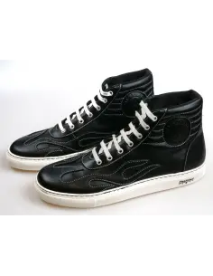 Comprar Zapatillas Altas Old School Llamas Negras - Made In Spain a precio de oferta