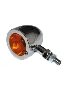 CHROME BULLET TURN SIGNAL HOMOLOGATED AMBER LENS