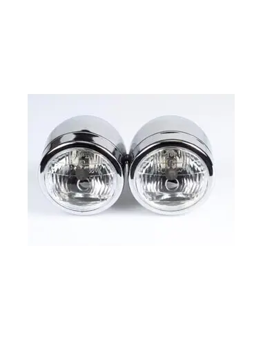 DOUBLE CHROME-PLATED HEADLIGHT WITH E-MARK