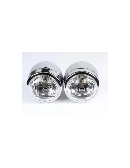 DOUBLE LAMPE FRONTALE CHROMÉE AVEC E-MARK