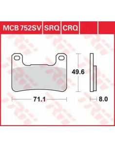 PLAQUETTES DE FREIN AVANTINTERED MCB752SV 2