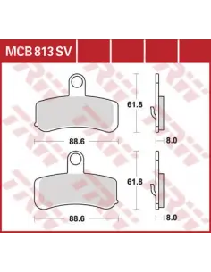 08-10 SOFTAIL MCB813SV PASTILHAS DE FREIO DIANTEIRAS 2