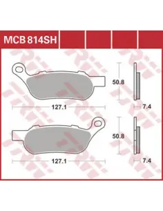 08-17 ALMOFADAS DE FREIO TRASEIRAS SOFTAIL MCB814SH 2