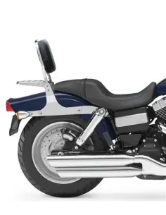 BACKREST WITH LUGGAGE RACK CHROME DYNA WIDE GLIDE / FAT BOB