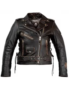 VESTE POUR FEMME EN CUIR AGED AVEC PROTECTIONS E.C. 2