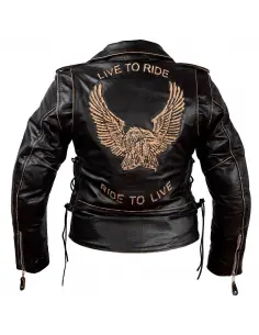 VESTE POUR FEMME EN CUIR AGED AVEC PROTECTIONS E.C.