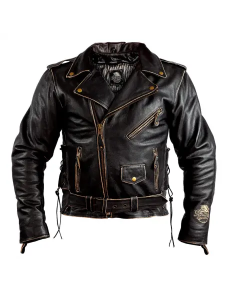 LEATHER JACKET AGED EAGLE WITH PROTECTIONS CE
