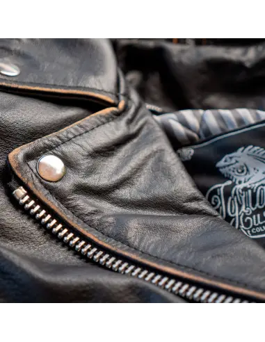 LEATHER JACKET AGED EAGLE WITH PROTECTIONS CE