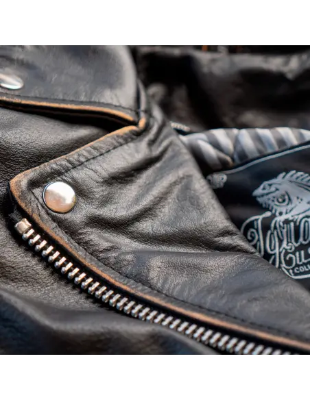 LEATHER JACKET AGED EAGLE WITH PROTECTIONS CE