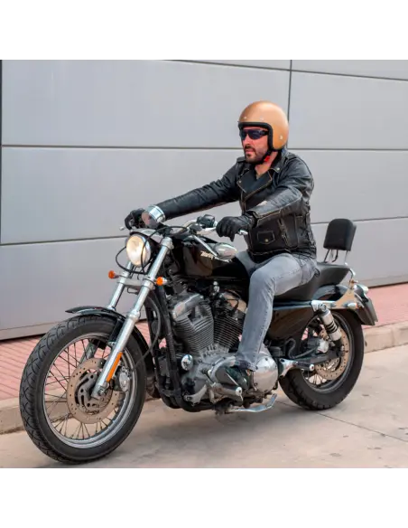LEATHER JACKET AGED EAGLE WITH PROTECTIONS CE