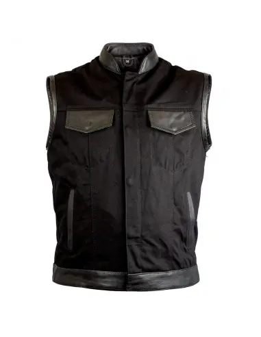 DENIM AND LEATHER SOA VEST