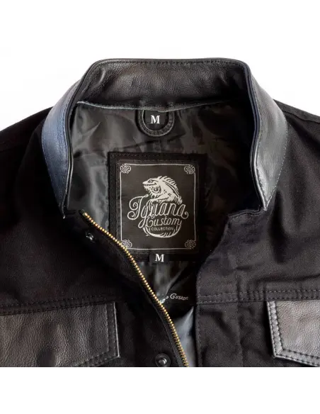 DENIM AND LEATHER SOA VEST