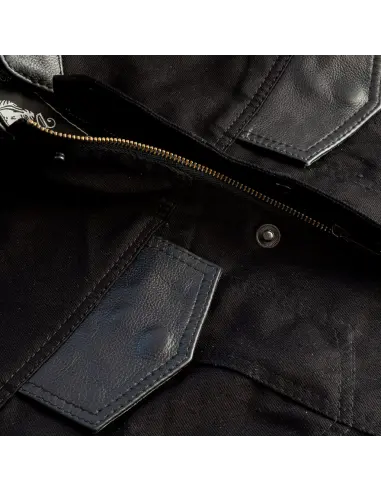 DENIM AND LEATHER SOA VEST