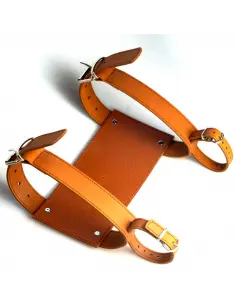 BROWN LEATHER LUGGAGE RACK SUPPORT