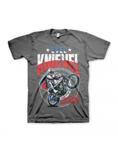 EVEL KNIEVEL WHEELIE GREY T-SHIRT