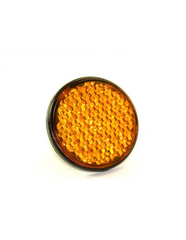 AMBER ROUND REFLECTOR WITH SCREW - APPROVED