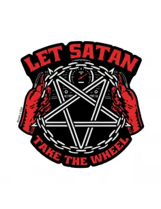 DOWN-N-OUT SATAN TAKE THE WHEEL STICKER