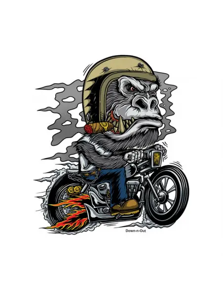 DOWN-N-OUT GORILA STICKER