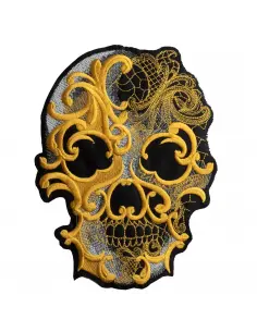 Comprar Parche Calavera Gotik Skull Oro 20 Cm. a precio de oferta