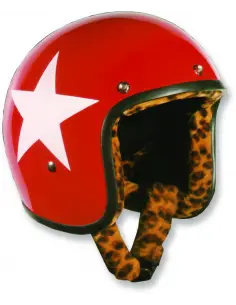 ORIGINAL ESTRELA VERMELHA CAPACETE DE jet BANDIDO - LEOPARDO