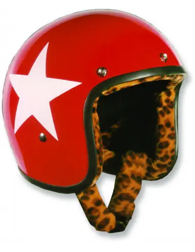 ORIGINAL ESTRELA VERMELHA CAPACETE DE jet BANDIDO - LEOPARDO