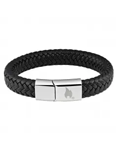 STEEL BRACELET AND BRAIDED LEATHER 22 CM ZIPPO BRACELET