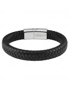 STEEL BRACELET AND BRAIDED LEATHER BRACELET 20 CM ZIPPO 2