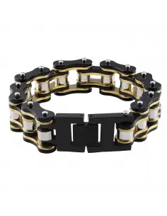 BRACELETE DE CORRENTE DE MOTOCICLETA OURO PRETO PRATA OURO PRETO 20 CM ZIPPO