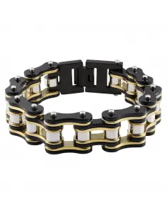 MOTORCYCLE CHAIN BRACELET SILVER GOLD BLACK 18 CM ZIPPO 2