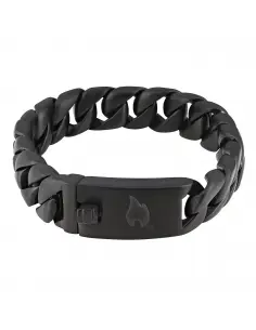 BRACELET NOIR AVEC MAILLONS EN ACIER 22 CM PAR ZIPPO