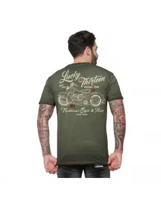 T-SHIRT IRON VINTAGE RÉTRO VERT DE LUCKY 13