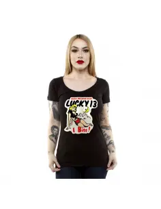 EU MORDO A T-SHIRT DE ALGODÃO POR LUCKY 13