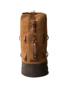 BROWN TOBACCO LEATHER MILITARY MOTORBIKE DUFFEL BAG BY TRIP MACHINE