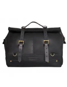 BLACK LEATHER OUTLAW SADDLE BAG 17 L BY TRIP MACHINE