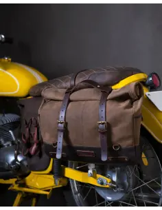 BROWN TOBACCO LEATHER OUTLAW SADDLE BAG 17 L BY TRIP MACHINE 2
